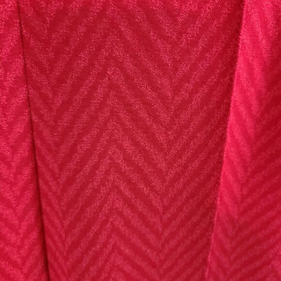 New MARC CAIN Women's (6) Red Herringbone Knit Side Zip Elastic Waist Pants $370 - Picture 4 of 10